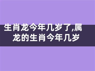 生肖龙今年几岁了,属龙的生肖今年几岁