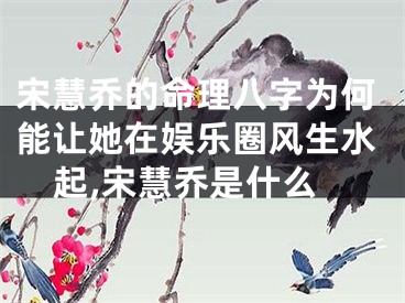 宋慧乔的命理八字为何能让她在娱乐圈风生水起,宋慧乔是什么