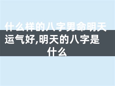 什么样的八字男命明天运气好,明天的八字是什么