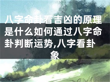 八字命卦看吉凶的原理是什么如何通过八字命卦判断运势,八字看卦象