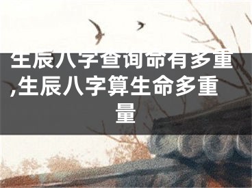 生辰八字查询命有多重,生辰八字算生命多重量