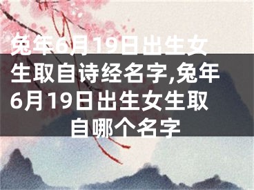 兔年6月19日出生女生取自诗经名字,兔年6月19日出生女生取自哪个名字