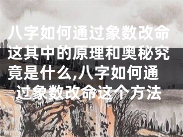 八字如何通过象数改命这其中的原理和奥秘究竟是什么,八字如何通过象数改命这个方法