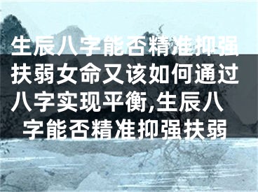 生辰八字能否精准抑强扶弱女命又该如何通过八字实现平衡,生辰八字能否精准抑强扶弱