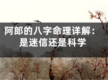 阿郎的八字命理详解：是迷信还是科学