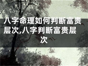 八字命理如何判断富贵层次,八字判断富贵层次
