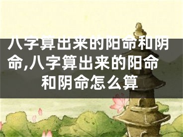八字算出来的阳命和阴命,八字算出来的阳命和阴命怎么算