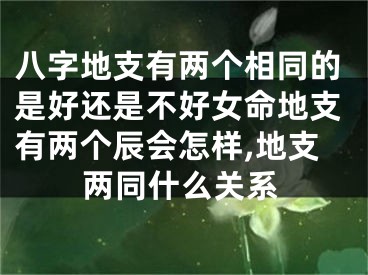 八字地支有两个相同的是好还是不好女命地支有两个辰会怎样,地支两同什么关系