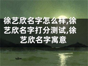 徐艺欣名字怎么样,徐艺欣名字打分测试,徐艺欣名字寓意