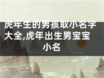 虎年生的男孩取小名字大全,虎年出生男宝宝小名