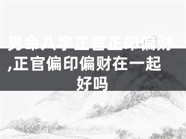 男命八字正官正印偏财,正官偏印偏财在一起好吗