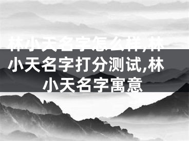林小天名字怎么样,林小天名字打分测试,林小天名字寓意