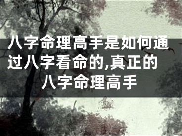 八字命理高手是如何通过八字看命的,真正的八字命理高手