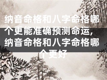 纳音命格和八字命格哪个更能准确预测命运,纳音命格和八字命格哪个更好
