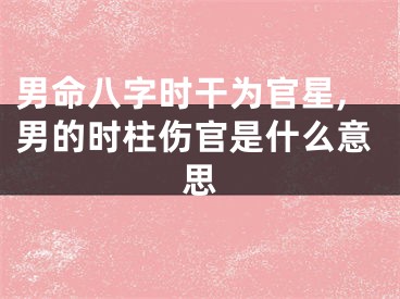 男命八字时干为官星,男的时柱伤官是什么意思