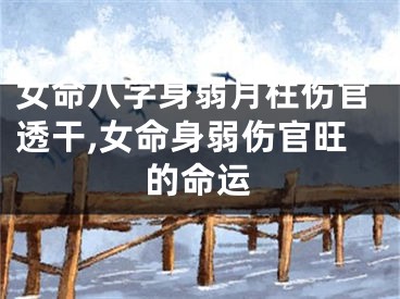 女命八字身弱月柱伤官透干,女命身弱伤官旺的命运