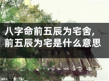 八字命前五辰为宅舍,前五辰为宅是什么意思