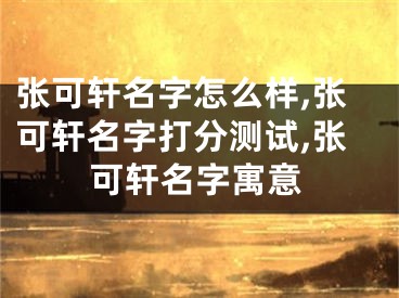 张可轩名字怎么样,张可轩名字打分测试,张可轩名字寓意