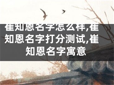 崔知恩名字怎么样,崔知恩名字打分测试,崔知恩名字寓意