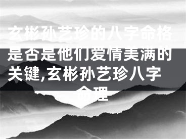 玄彬孙艺珍的八字命格是否是他们爱情美满的关键,玄彬孙艺珍八字命理