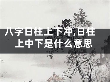 八字日柱上下冲,日柱上中下是什么意思