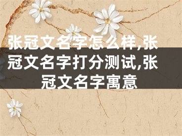 张冠文名字怎么样,张冠文名字打分测试,张冠文名字寓意