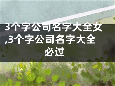3个字公司名字大全女,3个字公司名字大全 必过