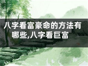 八字看富豪命的方法有哪些,八字看巨富