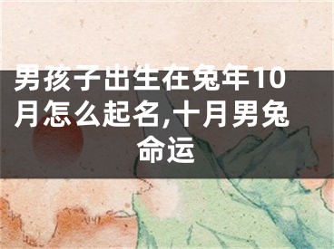 男孩子出生在兔年10月怎么起名,十月男兔命运