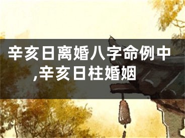 辛亥日离婚八字命例中,辛亥日柱婚姻