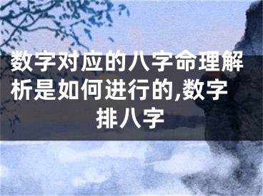 数字对应的八字命理解析是如何进行的,数字排八字