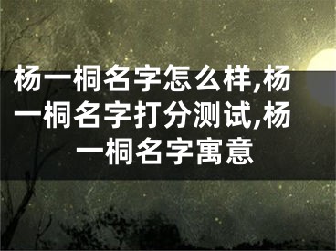 杨一桐名字怎么样,杨一桐名字打分测试,杨一桐名字寓意