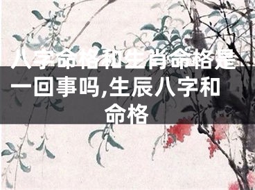 八字命格和生肖命格是一回事吗,生辰八字和命格