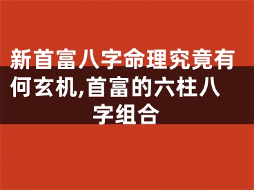 新首富八字命理究竟有何玄机,首富的六柱八字组合