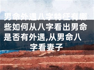 男命外遇八字特征有哪些如何从八字看出男命是否有外遇,从男命八字看妻子