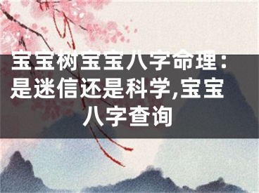 宝宝树宝宝八字命理：是迷信还是科学,宝宝八字查询