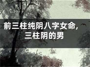 前三柱纯阴八字女命,三柱阴的男