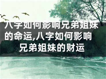 八字如何影响兄弟姐妹的命运,八字如何影响兄弟姐妹的财运
