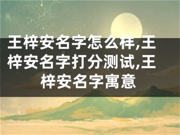 王梓安名字怎么样,王梓安名字打分测试,王梓安名字寓意