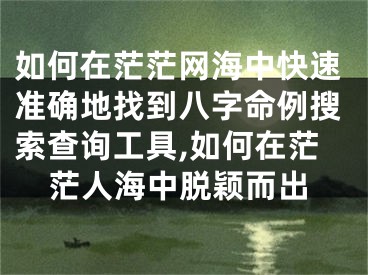 如何在茫茫网海中快速准确地找到八字命例搜索查询工具,如何在茫茫人海中脱颖而出