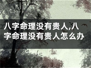 八字命理没有贵人,八字命理没有贵人怎么办