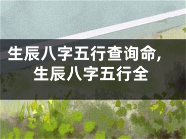 生辰八字五行查询命,生辰八字五行全