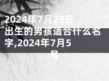 2024年7月25日出生的男孩适合什么名字,2024年7月5号