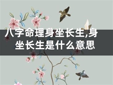 八字命理身坐长生,身坐长生是什么意思