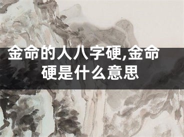 金命的人八字硬,金命硬是什么意思