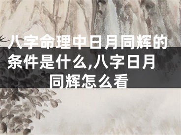 八字命理中日月同辉的条件是什么,八字日月同辉怎么看
