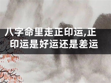 八字命里走正印运,正印运是好运还是差运