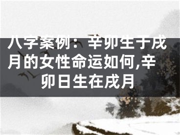 八字案例：辛卯生于戌月的女性命运如何,辛卯日生在戌月