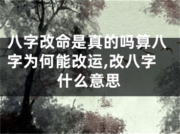 八字改命是真的吗算八字为何能改运,改八字什么意思
