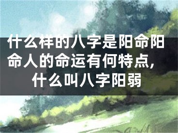 什么样的八字是阳命阳命人的命运有何特点,什么叫八字阳弱